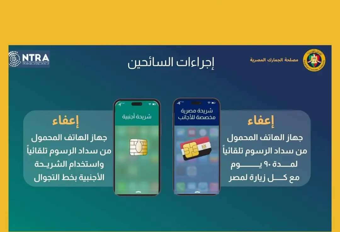Guida definitiva internet in Egitto 2026: Smartphone con sim locale, logo NTRA e avviso Blocco IMEI