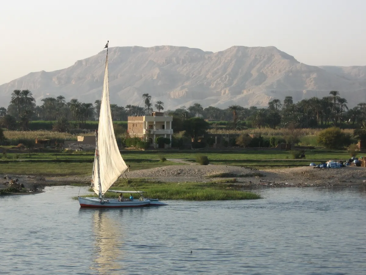 Feluca che naviga sul Nilo durante l’escursione a Banana Island con pranzo o cena